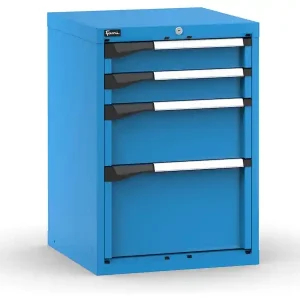 Ultima Occasione Cassettiera da banco Fami Master blu a 4 cassetti ad estrazione regolabile 561x573x800mm