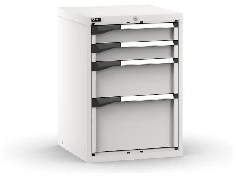 Soddisfatti O Rimborsati Cassettiera da banco Fami Master grigio a 4 cassetti ad estrazione regolabile 561x573x800mm