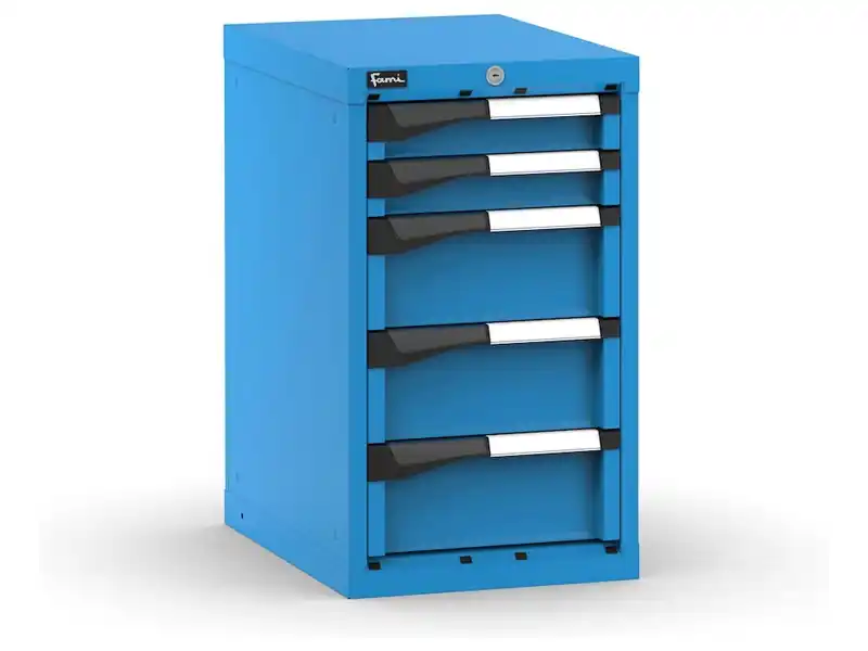 Cassettiera da banco Fami Master blu a 5 cassetti ad estrazione regolabile 408x573x700mm Prezzo Basso