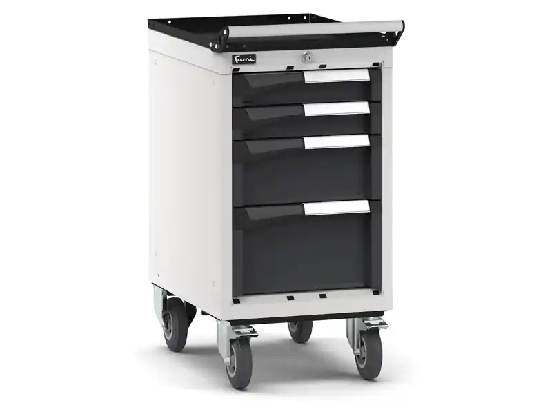 Saldi Carrello portautensili Fami Master con 4 cassetti ad estrazione regolabile bicolore, 408x573x822mm