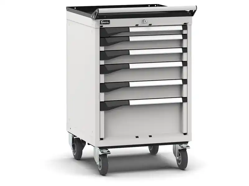 Carrello portautensili Fami Master con 6 cassetti per materiali voluminosi grigio, 561x573x922mm Vendita Finale