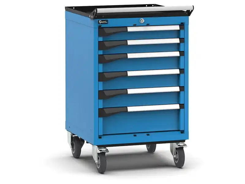 Carrello portautensili Fami Master con 6 cassetti per materiali universali blu, 561x573x922mm Reso Gratuito