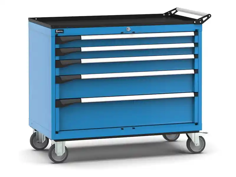 Offerta Limitata Carrello portautensili Fami Master con 5 cassetti ad estrazione regolabile blu, 1020x573x922mm