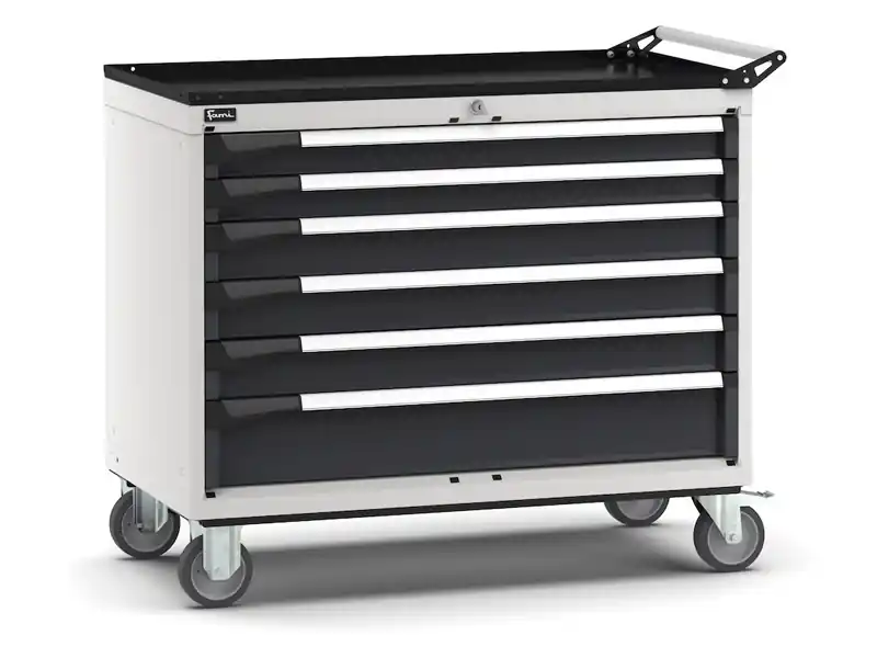 Carrello portautensili Fami Master con 6 cassetti ad estrazione regolabile bicolore, 1020x573x922mm Promozione Esclusiva