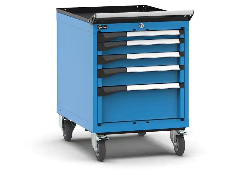 Offerta Carrello portautensili Fami Master con 5 cassetti ad estrazione regolabile blu, 561x726x822mm