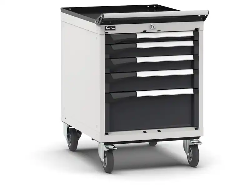 Carrello portautensili Fami Master con 5 cassetti ad estrazione regolabile bicolore, 561x726x822mm Miglior Prezzo