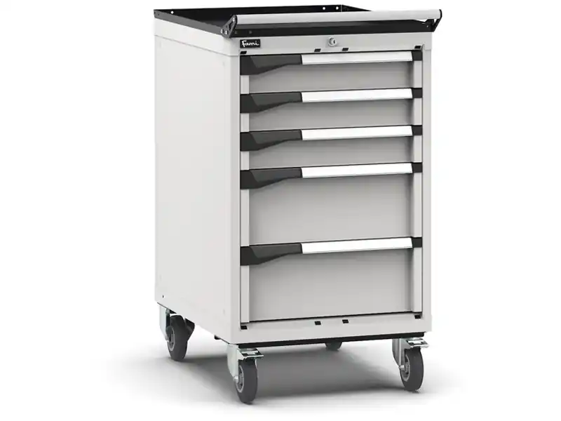 Ultime Pezzi Carrello portautensili Fami Master con 5 cassetti ad estrazione regolabile grigio, 561x726x1022mm