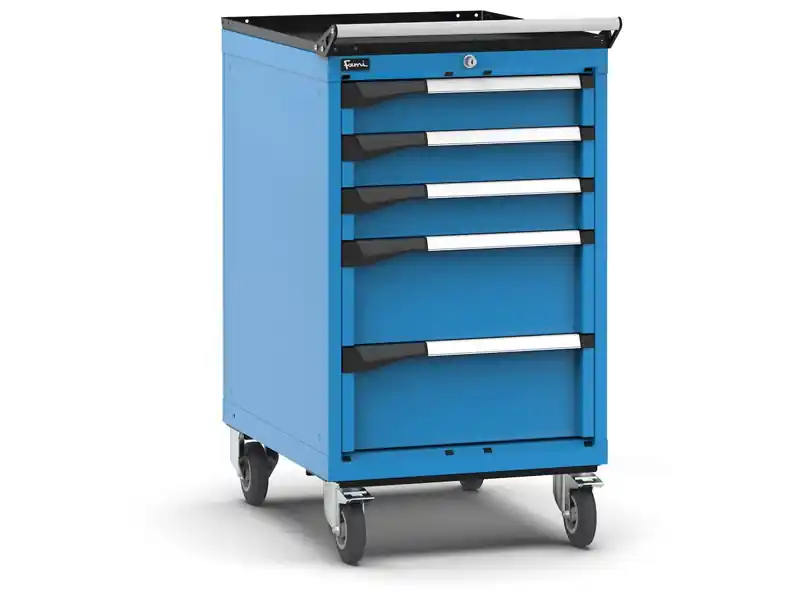 Compra Oggi Stesso Carrello portautensili Fami Master con 5 cassetti ad estrazione regolabile blu, 561x726x1022mm