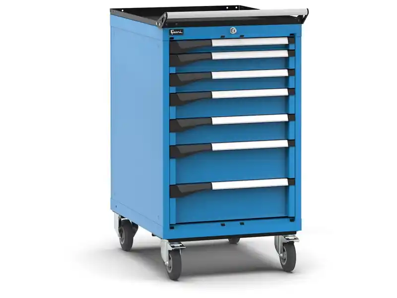Carrello portautensili Fami Master con 7 cassetti ad estrazione regolabile blu, 561x726x1022mm Ultime Pezzi
