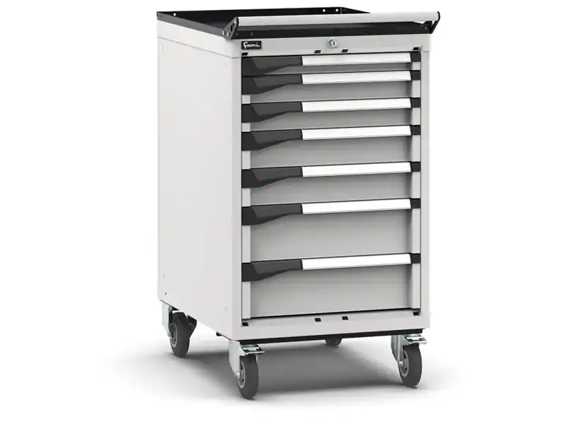 Carrello portautensili Fami Master con 7 cassetti ad estrazione regolabile grigio, 561x726x1022mm Prezzo Basso