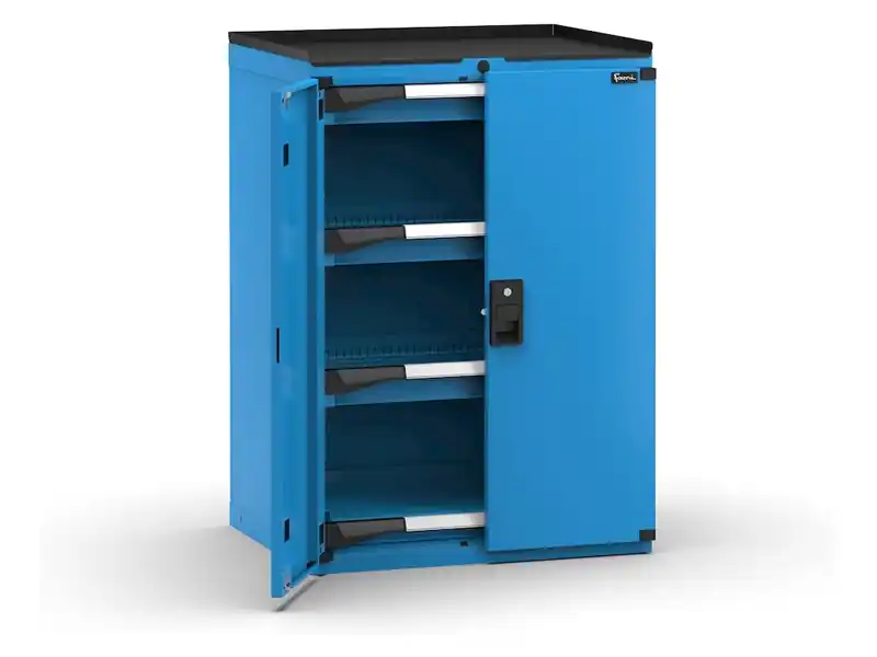 Ultima Occasione Armadio ante battenti Fami Master con 3 cassetti ad estrazione totale blu, 714x573x1022mm