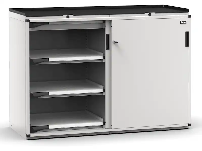 Spedizione Espresso Armadio ante scorrevoli Fami Master 2 cassetti e 6 piani regolabili grigio, 1428x573x1022mm