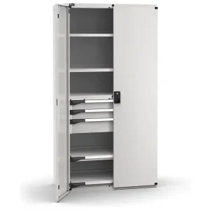 Armadio ante battenti Fami Master 3 cassetti regolabili e 4 ripiani grigio, 1020x573x2000mm Compra Online
