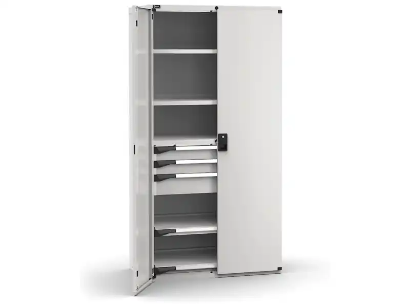 Armadio ante battenti Fami Master 3 cassetti regolabili e 4 ripiani grigio, 1020x573x2000mm Compra Online