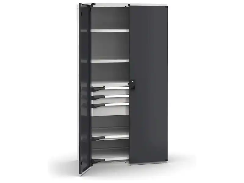 Direttamente Dal Produttore Armadio ante battenti Fami Master 3 cassetti estrazione totale e 4 ripiani bicolore, 1020x573x2000mm