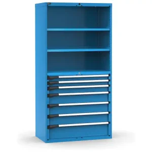 Armadio Fami Master 7 cassetti estrazione totale e 2 ripiani blu, 1020x573x2000mm Occasione Imperdibile