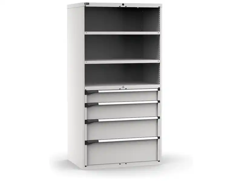 Prezzo Ridotto Armadio Fami Master 4 cassetti estrazione totale e 2 ripiani grigio, 1020x726x2000mm