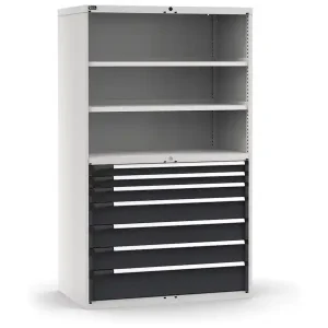 Armadio Fami Master 7 cassetti estrazione totale e 2 ripiani bicolore, 1190x726x2000mm Offerta Speciale
