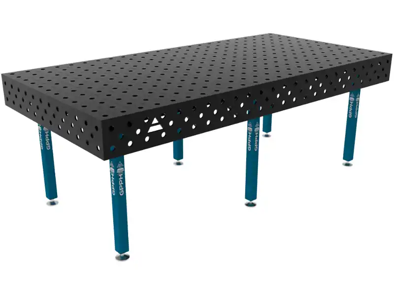 Reso Gratuito Banco per saldatura SteelEco GPPH 2,4x1,2mt spessore 8mm, fori 16mm griglia 100x100mm