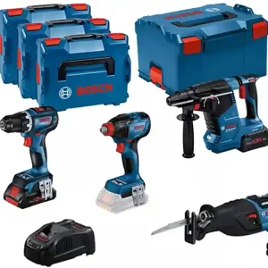 Bosch Kit trapano, avvitatore, perforatore e sega universale con 3 batterie e valigette Saldi