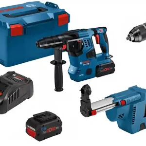 Ordina Subito Bosch martello perforatore GBH 18V-28 CF con aspiratore GDE 18V-16, 2 batterie 8Ah e valigetta