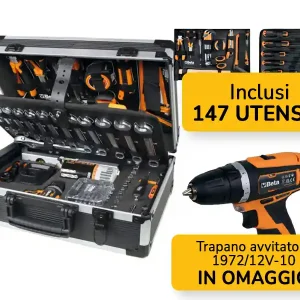 Valigia portautensili Beta BW 2056E 12V/19P con 147 utensili + trapano-avvitatore in OMAGGIO Spedizione Espresso