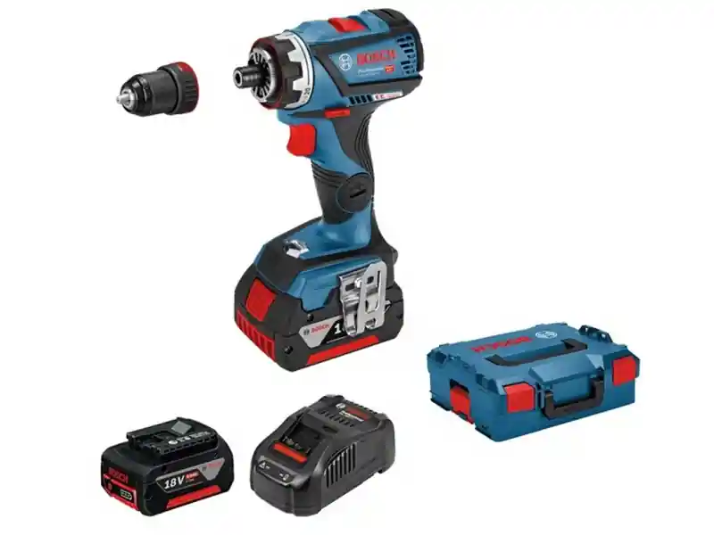 Offerta Del Giorno Bosch trapano avvitatore GSR 18V-60 FC Professional con 2 batterie 5Ah, caricabatterie e valigetta