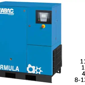 Compressore rotativo a vite ABAC Formula E 11kW velocità fissa con essiccatore, 8-13 bar Occasione