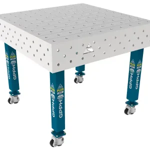Subito Disponibile Banco per saldatura con ruote SteelPlus INOX GPPH 1x1mt spessore 12mm, fori 16mm