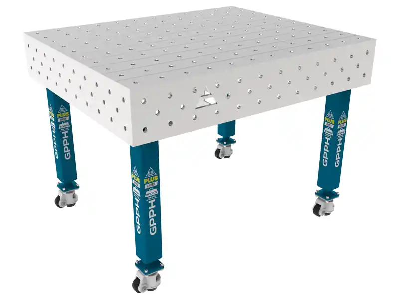Banco per saldatura con ruote SteelPlus INOX GPPH 1,2x1mt spessore 12mm, fori 16mm Di Tendenza