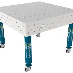 Sconto Banco per saldatura con ruote SteelPlus INOX GPPH 1,2x1,2mt spessore 12mm, fori 16mm