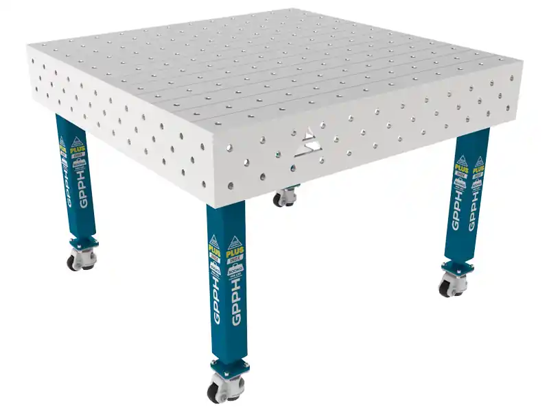 Sconto Banco per saldatura con ruote SteelPlus INOX GPPH 1,2x1,2mt spessore 12mm, fori 16mm