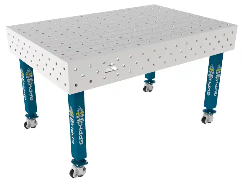 Soddisfatti O Rimborsati Banco per saldatura con ruote SteelPlus INOX GPPH 1,5x1mt spessore 12mm, fori 16mm
