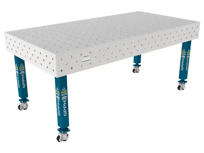 Subito Disponibile Banco per saldatura con ruote SteelPlus INOX GPPH 2x1mt spessore 12mm, fori 16mm