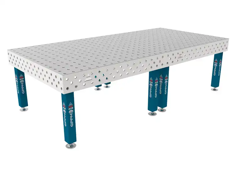 Promozione Banco per saldatura SteelMax INOX GPPH 3x1,48mt spessore 15mm, fori 28mm