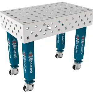 Banco per saldatura con ruote SteelMax INOX GPPH 1x0,6mt spessore 15mm, fori 28mm Compra Oggi Stesso