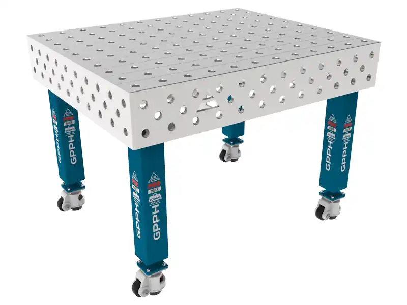 Compra Adesso Banco per saldatura con ruote SteelMax INOX GPPH 1,2x1mt spessore 15mm, fori 28mm