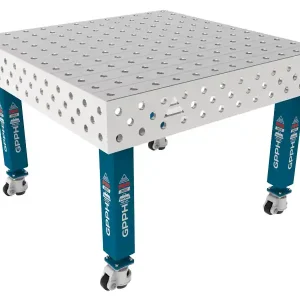 Banco per saldatura con ruote SteelMax INOX GPPH 1,2x1,2mt spessore 15mm, fori 28mm Promo Stagionale