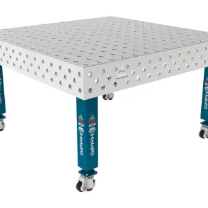 Banco per saldatura con ruote SteelMax INOX GPPH 1,5x1,48mt spessore 15mm, fori 28mm Prezzo Di Fabbrica