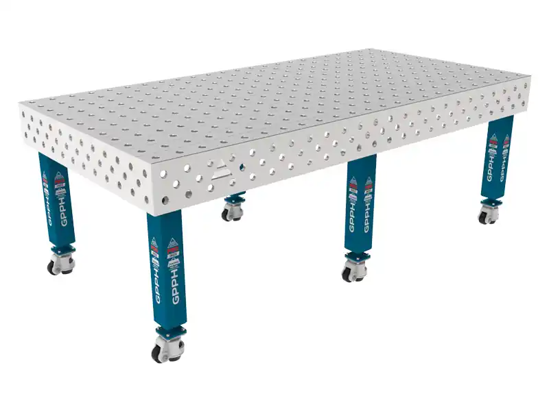 Di Tendenza Banco per saldatura con ruote SteelMax INOX GPPH 2,4x1,2mt spessore 15mm, fori 28mm