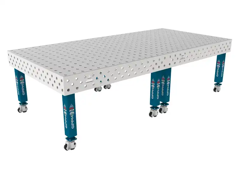Pagamento Sicuro Banco per saldatura con ruote SteelMax INOX GPPH 3x1,48mt spessore 15mm, fori 28mm