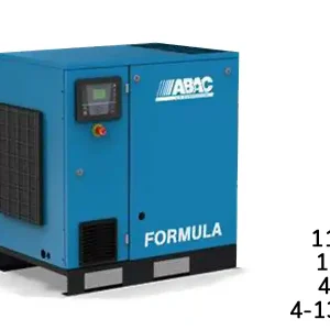 Compressore rotativo a vite ABAC Formula I 11kW velocità variabile su basamento, 4-13 bar Ordina Subito