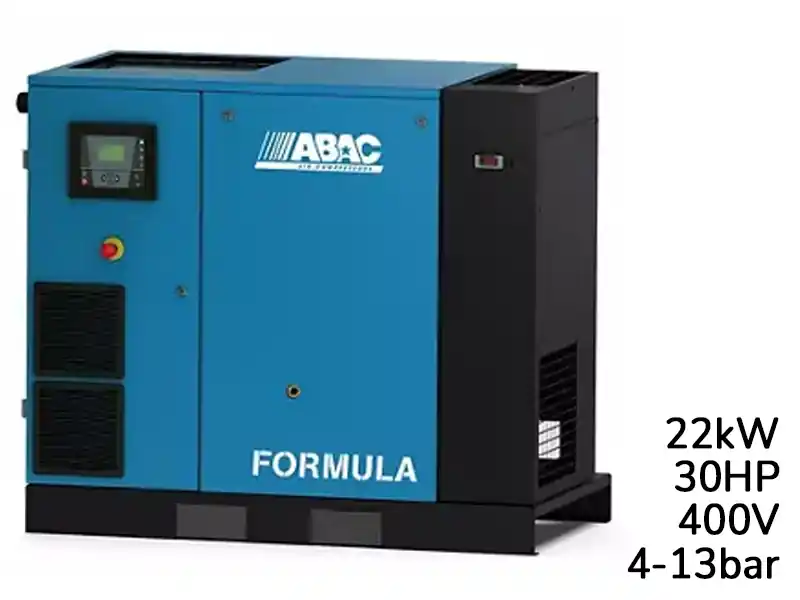 Compressore rotativo a vite ABAC Formula IE 22kW velocità variabile con essiccatore, 4-13 bar Offerta Del Giorno
