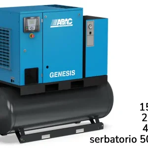 Compressore ABAC Genesis IE 15kW velocità variabile con essiccatore su serbatoio 500lt Ultimissimo Modello