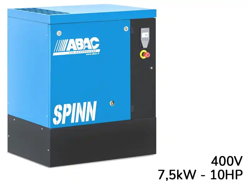 Compressore a vite con centralina ABAC Spinn 7,5 400V ad avviamento diretto a pavimento Ultimissimo Modello
