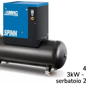 Compressore a vite con centralina ABAC Spinn 3 400V avviamento diretto su serbatoio 270lt Reso Gratuito