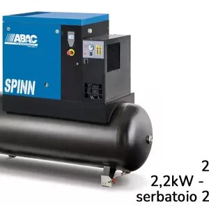 Prezzo Di Fabbrica Compressore con centralina ABAC Spinn E 2,2 230V avviamento diretto, essiccatore e serbatoio 200lt