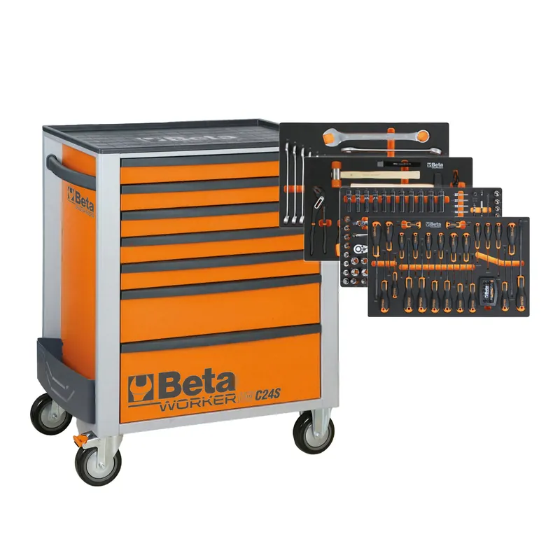 Offerta Lampo Cassettiera mobile Beta Worker BW 2400S 7/E-M con 7 cassetti e 249 utensili inclusi + cuffie