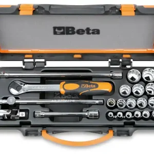 Vendita Finale Assortimento Beta 910B/C16, 16 chiavi a bussola poligonali 3/8" e 5 accessori in valigetta