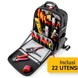 Zaino portautensili Knipex Modular X18 Elettrico con 22 utensili isolati per elettricisti Nuova Collezione